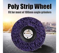Fafeicy Poly Strip Wheel 100mm Poly Strip Disc Set 5 Pack Polyurethane Abrasive with Nylon Cord for Rust Paint Removal Surface Prep and Polishing on Metal Wood Stone