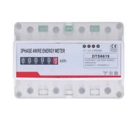 Fafeicy Power Consumption Meter Electricity Meter Energy 3 Phase 4 Wire 7P Bidirectional Electricity Digital Electric DIN Rail Mount Power KWh