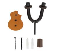 Fafeicy Premium Mahogany Ukulele Hanger Wall Mount Stand for Concert Studio Home Exhibition, U Shaped, Mandolin Banjo, Easy Install (Dark Wood)
