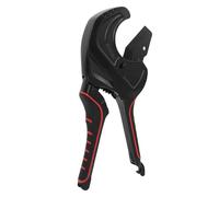 Fafeicy PVC Pipe Cutter Cut Up to 63mm Heavy Duty Ratchet Tool for PPR PE PEX Plastic Hoses SK5 Blade Aluminum Body Plumbing Pipe Cutting