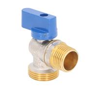 Fafeicy Quarter Turn Angle Stop Valve, Brass Water Shut Off Valve G1/2 DN15 Male X G3/4 DN20 Male Thread, for Sink Toilet Bathroom Fixtures