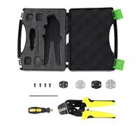 Fafeicy Ratcheting Wire Crimper Tool, 5 Interchangeable Dies | High-Carbon Steel Crimping Pliers, Self-Adjustable Ratchet Mechanism, Non-Insulated Connectors, Solar Terminals, Tool Box