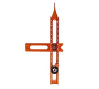 Fafeicy Scribing Ruler, 4 Sided Scale Double Ended Magnetic Woodworking Marking Tool with 360° Adjustable Fixation, for Woodworking Wallpaper Laying Tile Alignment