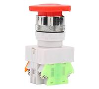 Fafeicy Self Locking Mushroom Push Button Switch, Durable Emergency Stop, 22mm Mount LAY37-11ZS, Reliable Performance for Industrial Settings