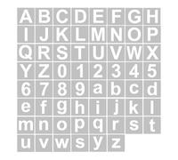Fafeicy Sheets Letter Stencils Reusable Alphabet Templates, PET Material Stencil Kit for Painting on Wood Fabric Wall Decor, 3 Sizes 36/62pcs Home Decor Craft Supplies for Artists (62pcs & 4 Inch)