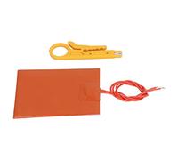 Fafeicy Silicone Rubber Heating Pad, Flexible Heating Mat DC 12V 20W, Thin 1.5 to 2mm Chrome Alloy Wire, Fast Heat Transfer Up to 482°F for Pipes Tanks Industrial Equipment