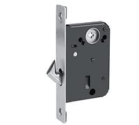 Fafeicy Sliding Door Lock High Grade Zinc Alloy Construction Country Look Design for Wood Barn Doors Left or Right Handed Installation with 4 Screws Brushed Silver (Brushed Silver)