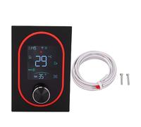 Fafeicy Smart Knob Thermostat WiFi Programmable Touch Control LED Display Voice Compatible for Home Room Water Heating PC ABS 5A Load (Black)