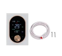 Fafeicy Smart Knob Thermostat WiFi Programmable Touch Control LED Display Voice Compatible for Home Room Water Heating PC ABS 5A Load (White)