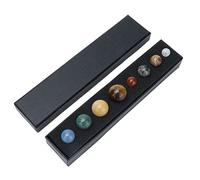 Fafeicy Solar System 8 Planets Crystal Ornament, Crystal Planet Balls Desk Decor 23 X 5 X 3cm with Storage Box, Home Office Decoration for Astronomers Children Meditation Display