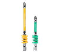 Fafeicy Spring Loaded PH Screw Driver Bits Non Slip Magnet Tip S2 Steel Hex Shank 65mm 90mm for Electricians and DIY