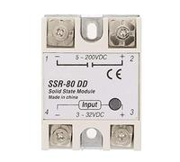 Fafeicy SSR80DD Solid State Relay 80A 3 to 32VDC Control 5 to 200VDC Load for Industrial Automation Motor Control CNC Machines