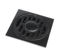 Fafeicy Stainless Steel Floor Drain Brass Shower Drain with Elastic Self Sealing for Bathroom Kitchen Black 10x10cm