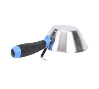 Fafeicy Stainless Steel Mud Scoop, Construction Plastering Scoop with TPR Handle for Masons and Builders, Rustproof and Durable