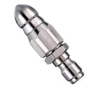 Fafeicy Stainless Steel Pressure Washer Sewer Jetter Nozzle with 1/4in Quick Connect Coupling, Ideal for Various Drainage Pipes, Unblock Soft Sewer and General Waste Obstruction