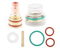 Fafeicy Tfm53ncn Tig Welding Kit, 2.4mm/0.09in Tig Gas Lens Collet Body Consumables Kit Tig Torch Glass Cup Colletfor Wp17/Wp18/Wp26, Ceramica Tig Gas Lens, Tig Gas Saving Lens Kit