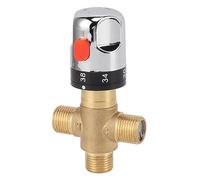 Fafeicy Thermostatic Mixing Valve Thermostatic Shower Valve Temperature Control with Brass Construction and Safety Stop for Bathroom Shower Basin Hot Water System