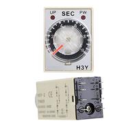 Fafeicy Time Control Switch 24V, Delay Timer Durable, Industrial Timer Relay Module Control Switch for 1S/3S/6S/10S/30S/60S with 8 Pins, Transparent Dial Adjustable, Long Lifespan, High (10S)