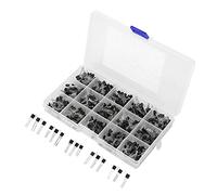 Fafeicy Transistor Assortment Kit Electronics Component Kit Transistor Pack 15 Models 600 Pcs NPN PNP Power Transistors with Plastic Storage Box for Circuit Design and Testing