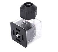 Fafeicy Transparent Plug, Voltage Indicator with Light, for Solenoid Valve Coil Water Pressure DC24V 12V (12V)