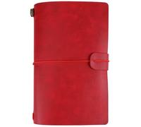 Fafeicy Travel Journal Notebook, 1 Pcs Vintage Retro PU Leather Notebook, Personalized Journal Diary Refillable Notepad (Red)