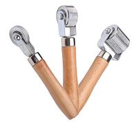 Fafeicy Tyre Patch Roller with Wooden Handle for Tube Repair 6mm 20mm 40mm | Metal Stitcher with Non-slip Grip, Removes Air Bubbles From Patches, Works on Tires and Inner Tubes