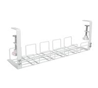 Fafeicy Under the Desk Cable Organizer 40.5 Cm Steel Shell, Decent Desk Wire Wire Management Shelf for Work Stations, At Home and Office (White)