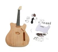Fafeicy Unfinished Guitar Body Kit with Maple Neck Build Your Own DIY Guitar for Music Lovers and Enthusiasts