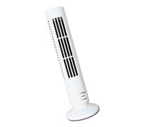 Fafeicy USB Tower Fan ABS Bladeless Tower Fan 2 Speeds 5V DC Oscillating Cooling 12.99 X 4.13 X 2.36in for Office Desk Home Bedroom Indoor Use (White)