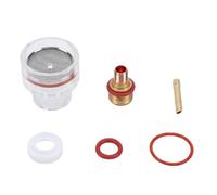 Fafeicy Welding Torch Glass Cup Kit 3/32in, Gas Lens Collet Body Set with Silicone Ring and Ceramic Nozzle, High Heat Borosilicate Glass Replacement Parts for WP 17 18 26 Torches