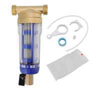Fafeicy Whole House Spin Down Sediment Water Filter, Refined Copper Head Spin Down Sediment Prefilter, 40 to 60um Stainless Steel Mesh, Regular Drainage, for Home Water Appliance