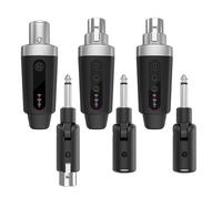 Fafeicy Wireless Microphone System, 2.4G XLR Transmitter and Receiver with Plug and Play Design and 30 50m Transmission, for Dynamic Microphones Live Performance Studio Recording (1-to-2)