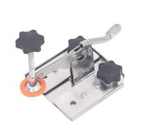 Fafeicy Woodworking Quick Clamp Stainless Steel Hold Down Clamp with Rubber Press Head, Knob Adjustable Up to 35mm, Screw or 19 Track Mount for Woodworking Bench Use