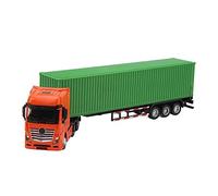 Fafeims 1:50 Scale Container Truck Model, Detachable Alloy Tractor Trailer with Rubber Tires for Kids Ages 8 and Up, Static Simulation Toy for Indoor Play (Green)