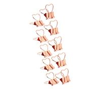 Fafeims 10Pcs Clips Special Electroplating Process Love Shape Rose Gold Paper Clamps for Document Sorting Bill Classification