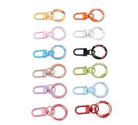 Fafeims 12pcs Zinc Alloy Double Opening Swivel Snap Hook Keychain, 360° Swivel Function, Vibrant Color Options, Versatile Applications, Secure Spring Clasp, Durable and Lightweight O