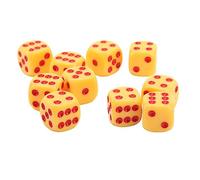Fafeims 16mm Rounded Corner Dice, 20pcs 6 Sided Game Dice Set with Large Dots and Clear Numbers, for Board Games Math Games and Educational (Yellow Red Dots)