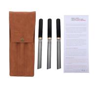 Fafeims 3 Pieces Guitar Fret File Set, 2 Edge Blade 5 Inch Hardened Steel with Wood Handle for Guitars Bass String Instruments Slotting