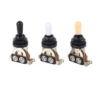 Fafeims 3 Way Guitar Toggle Switch, Zinc Alloy Pickup Selector for Electric Guitar with Brass Tip Knob, Smooth Stable Operation for Les Paul SG (Gold) (Black)
