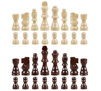 Fafeims 32pcs Wood Chess Pieces, Replacement for Missing Pieces with King Height 3 Inch for 15.7 Inch Board
