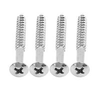 Fafeims 4 Pcs Neck Plate Mounting Screws, High Strength Silver Metal Guitar Replacement Screws with Stable Firm Connection, for US Standard Series Deluxe Guitars