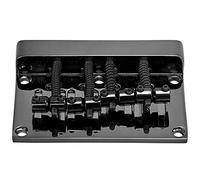 Fafeims 4 Strings Bass Bridge, Zinc Alloy Tailpiece with Height and Pitch Adjustment for Electric Box Guitar and Bass, Black Iron Alloy 85mm (Black)