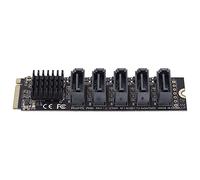 Fafeims 5 Port M2 PCIE Hard Drive Expansion Adapter Card Easy to Use High Speed for Desktop Systems with Solid State Drives