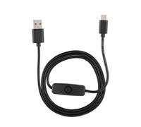 Fafeims 5V3A Type-C Power Adapter Cord with Switch 3PCS for 4B Flexible Length 1M Black