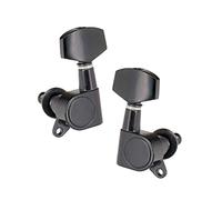 Fafeims 6pcs Sealed Guitar Tuning Pegs, Professional Machine Heads for Electric Acoustic Guitar with A3 Steel Plate Alloy Iron Strong Copper Gear, 3 Left 3 Right (Black)