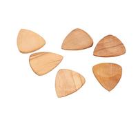 Fafeims 6Pcs Wood Guitar Picks, Thumbprint and Thumb Slotted Design for Comfortable Grip, Great Playability, with Durable Construction, Ideal Musicians (Olive wood pick)