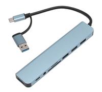 Fafeims 8 in 1 USB C Hub Adapter Compact Multi Port Design for Travel and On-the-go Use Aluminum Alloy