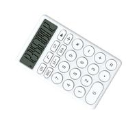 Fafeims Cartoon Handheld Calculator Large Screen Display for Students At School, Portable Plastic Pocket Calculator for Math Practice, Silent Buttons for Everyday Use (White)