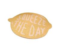 Fafeims Cat Litter Mat, Fruit Shape PVC Skid Proof Mat for Litter Box & Food Bowls Easy Clean Floor Protection (Lemon)