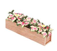 Fafeims Dollhouse Rectangle Flower Pot, Miniature Planter Box with Highly Simulated Shape and Bright Colors for 1 12 Scale Doll House Decor, Micro Landscape Accessories